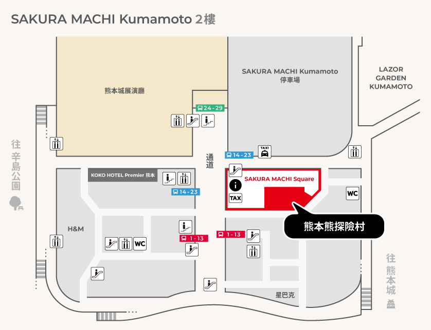 SAKURA MACHI Kumamoto 2階フロアマップ